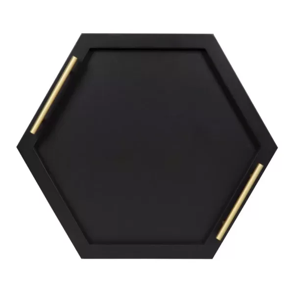 Kate and Laurel Halsey Black Decorative Tray