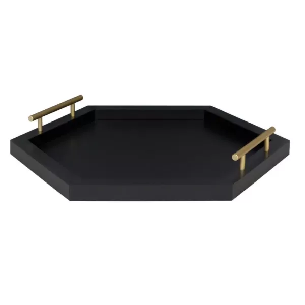 Kate and Laurel Halsey Black Decorative Tray