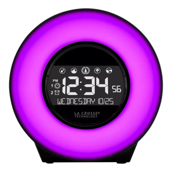 La Crosse Technology Color Mood Light Alarm Clock with Nature Sounds