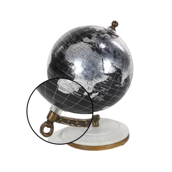 LITTON LANE 7 in. x 5 in. Modern Decorative Globe in Black and Silver