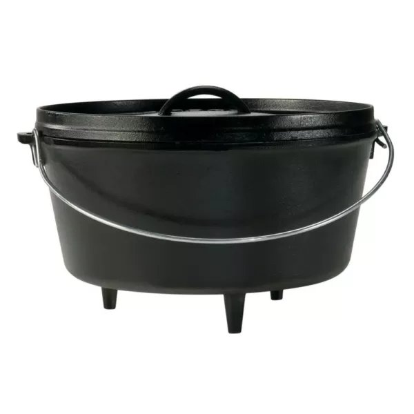 Lodge Camp 6 qt. Round Cast Iron Dutch Oven in Black with Lid