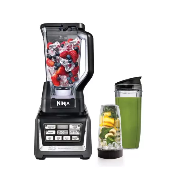 NINJA Nutri Auto-iQ 72 oz. 5-Speed Black Blender with Travel Cups