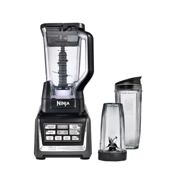 NINJA Nutri Auto-iQ 72 oz. 5-Speed Black Blender with Travel Cups