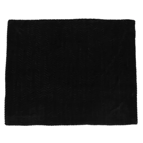 Noble House Toscana Black Faux Fur Throw Blanket