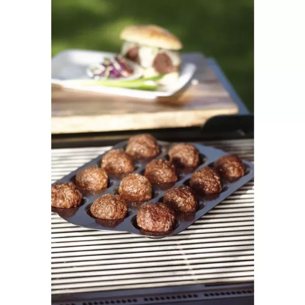 Nordic Ware 365 Grilling 10.25 in. Cast Aluminum Nonstick Meatball Griller in Black