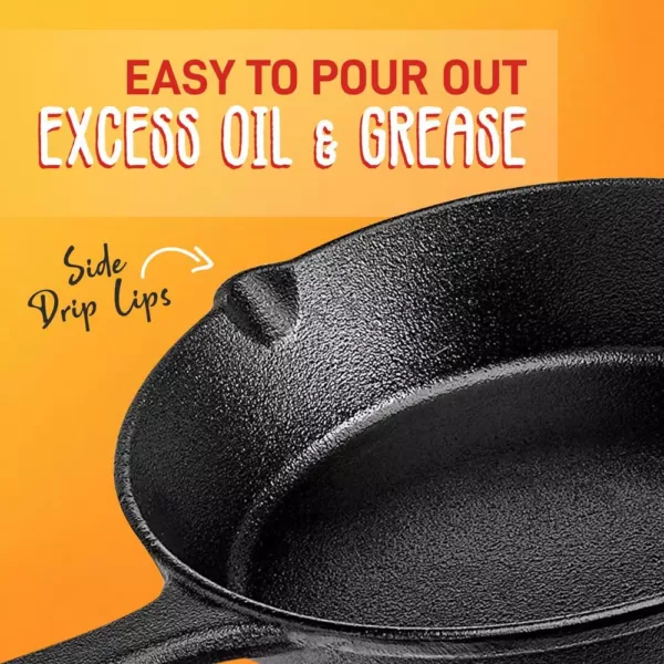 NutriChef 6-Piece Cast Iron Nonstick Skillet Set in Black