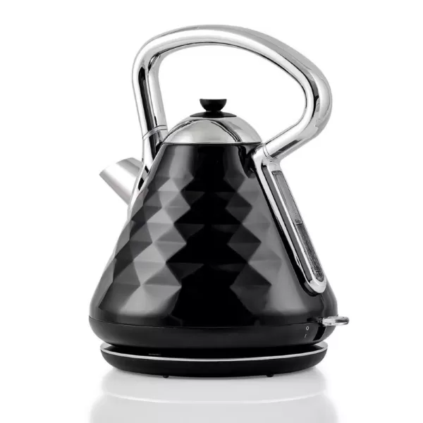 Ovente 7.1-Cup Black Electric Kettle with Boil-Dry Protection and Auto Shut-Off, Cleo Collection (KS755B)