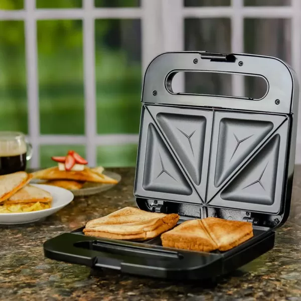 Ovente 2-Slice Electric Sandwich Maker Non Stick Grill, Black (GPS401B)