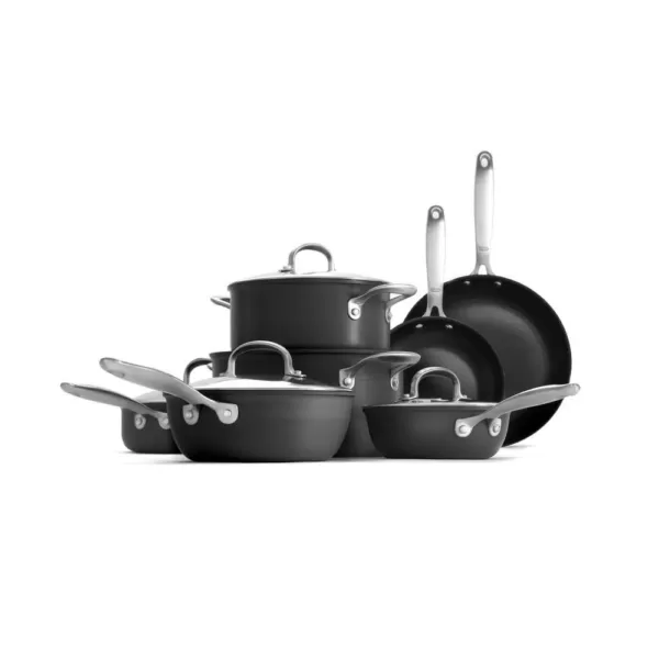 OXO Good Grips 12-Piece Hard-Anodized Aluminum Ceramic Nonstick Cookware Set in Black