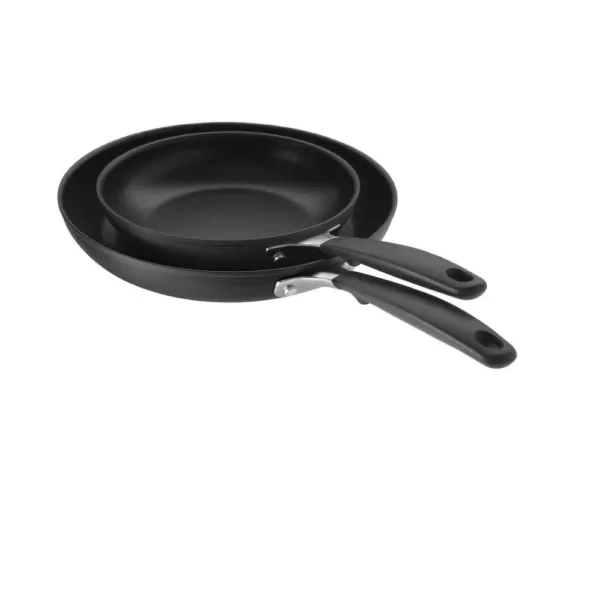 OXO Good Grips 2-Piece Hard-Anodized Aluminum Ceramic Nonstick Frying Pan Set in Black