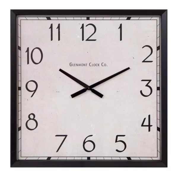 Pinnacle Modern Square Black Wall Clock