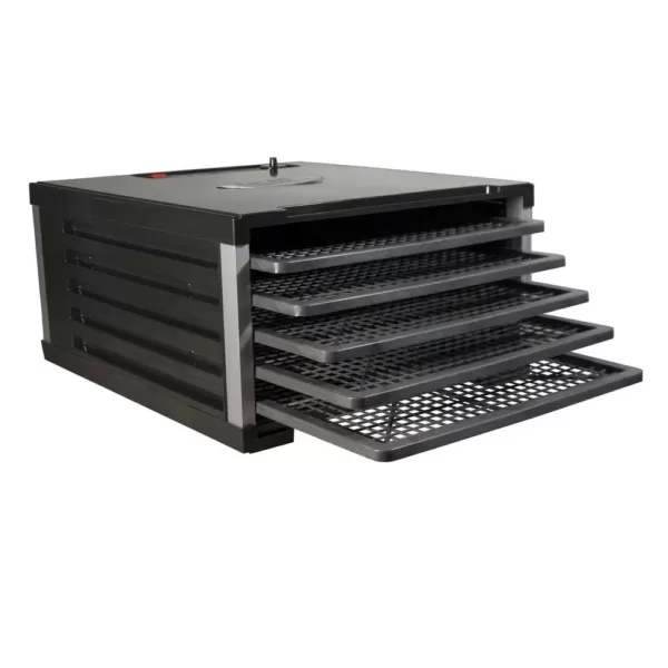 LEM 5-Tray Black Food Dehydrator with Built-In Timer