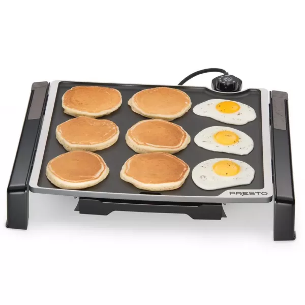 Presto Tilt and Fold 210 sq. in. Black Electric Griddle with Temperature Sensor