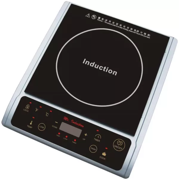 SPT Single Burner 7.25 in. Black and Silver Induction Hot Plate