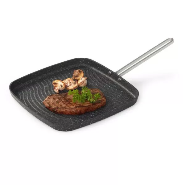 Starfrit The Rock 10.2 in. Aluminum Nonstick Grill Pan in Black Speckle