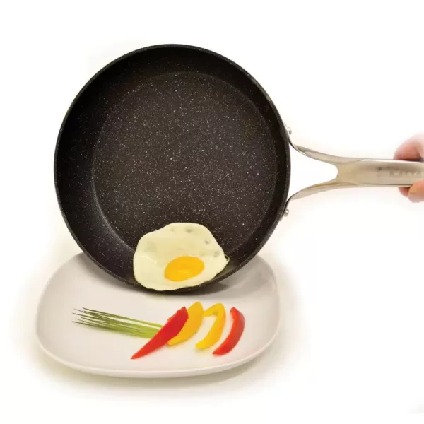 Starfrit The Rock 12 in. Aluminum Nonstick Frying Pan in Black Speckle