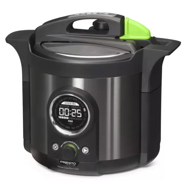 Presto Precise Plus 6 Qt. Black Stainless Steel Electric Pressure Cooker with Built-In Timer