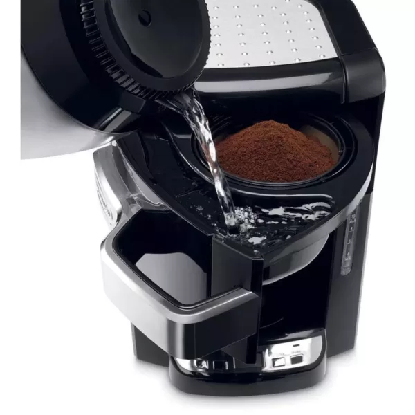 DeLonghi 10-Cup Black Stainless Steel Drip Coffee Maker with Thermal Carafe