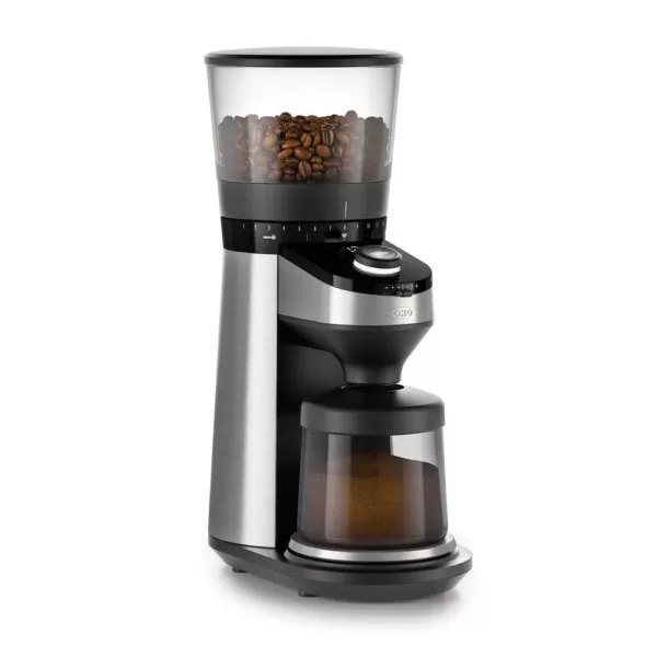 OXO 12 oz. Black Stainless Steel Burr Coffee Grinder with Integrated Scale