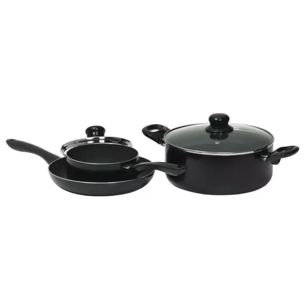 Starfrit Simplicity 5-Piece Aluminum Nonstick Cookware Set in Black