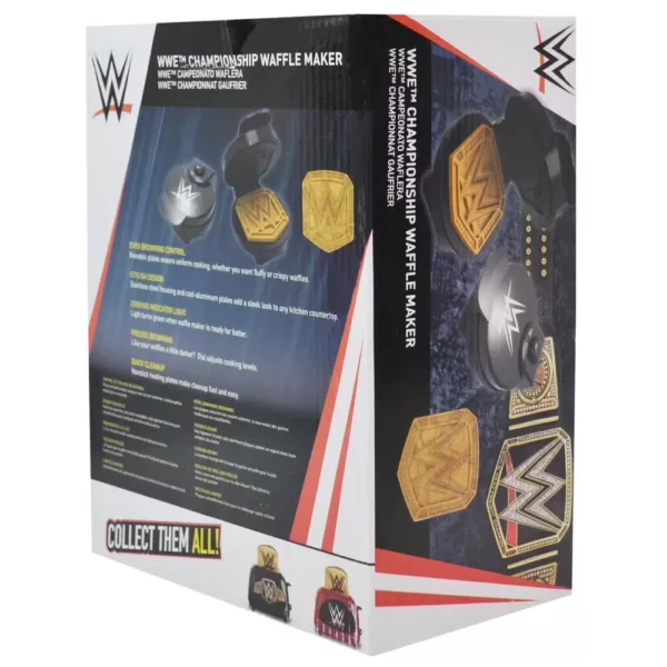 Uncanny Brands World Wrestling Entertainment Championship Belt Black Waffle Maker