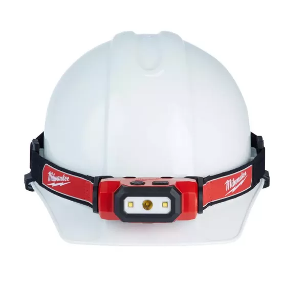 Milwaukee 475 Lumens LED Rechargeable Hard Hat Headlamp with 700 Lumens LED Rechargeable Aluminum Flashlight