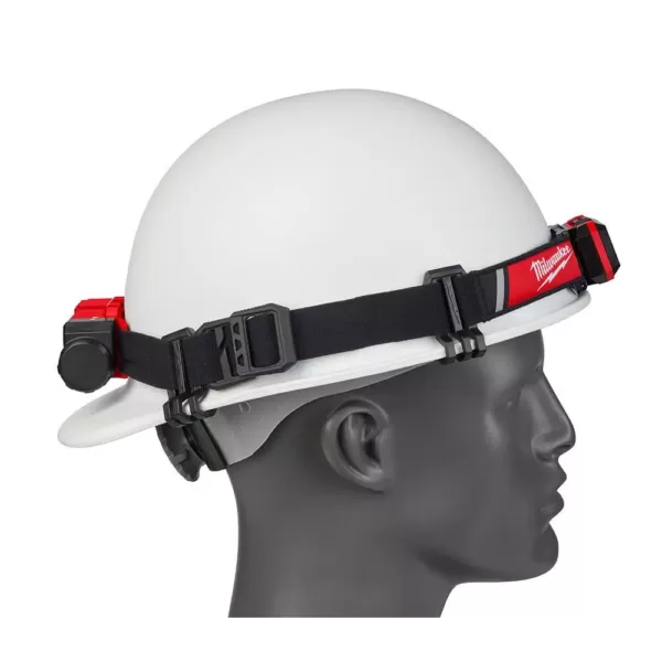 Milwaukee 475 Lumens LED Rechargeable Hard Hat Headlamp and 600 Lumens LED USB Rechargeable Low-Profile Hard Hat Headlamp (2-Pack)