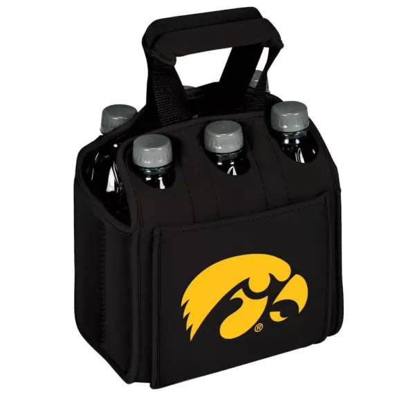 Picnic Time University of Lowa Hawkeyes 6-Bottles Black Beverage Carrier