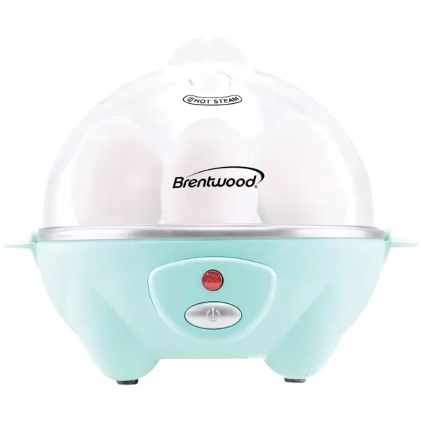 Brentwood 7-Egg Blue Electric Egg Cooker with Auto Shutoff