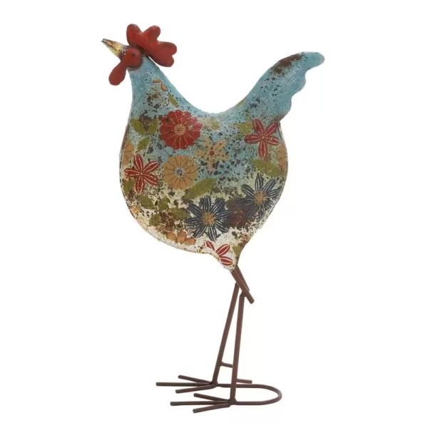 LITTON LANE 17 in. Colorful Rooster Decorative Figurine