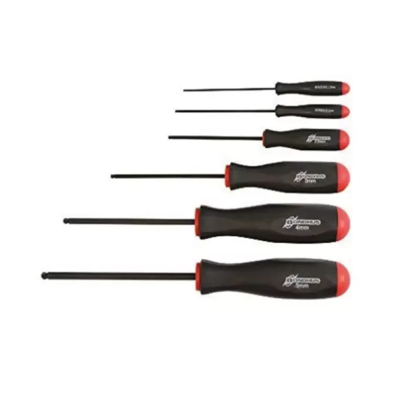 Bondhus Metric ProHold Ball End Screwdriver Set with ProGuard (6-Piece)