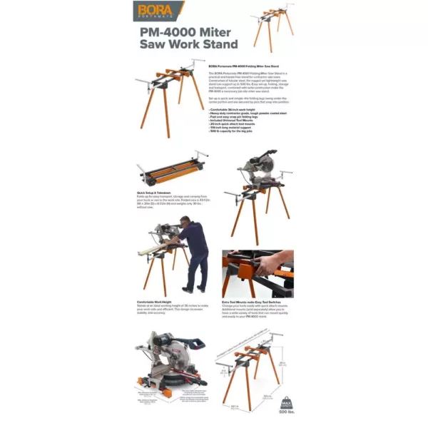 BORA Folding Portable Miter Saw Stand