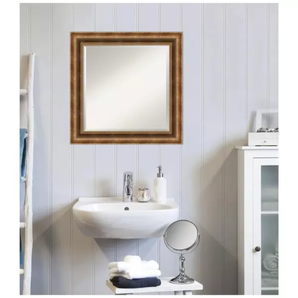 Amanti Art Manhattan Bronze 25.38 in. x 25.38 in. Bathroom Vanity Wall Mirror