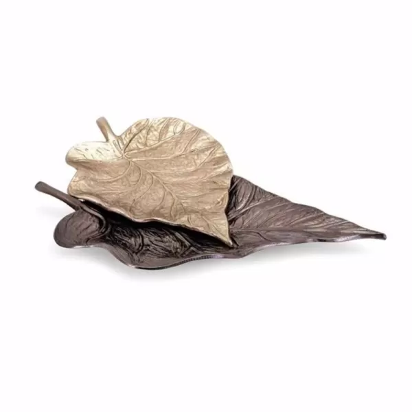 IMAX Mabon Bronze Decorative Leaf Trays (Set of 2)