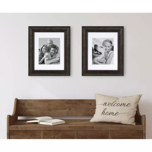 Kate and Laurel Aldridge 11 in. x 14 in. matted to 8 in. x 10 in. Bronze Picture Frames (Set of 2)