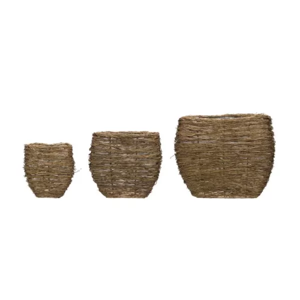 3R Studios Bamboo Branch Decorative Baskets with Clothespon Legs (Set of 3)