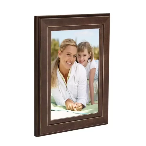 DesignOvation Kieva 5 in. x 7 in. Brown Picture Frame (Set of 6)