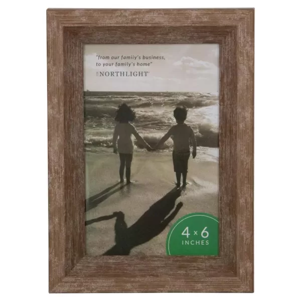 Northlight 7.5" Classical Rectangular Photo 4" x 6" Picture Frame - Brown