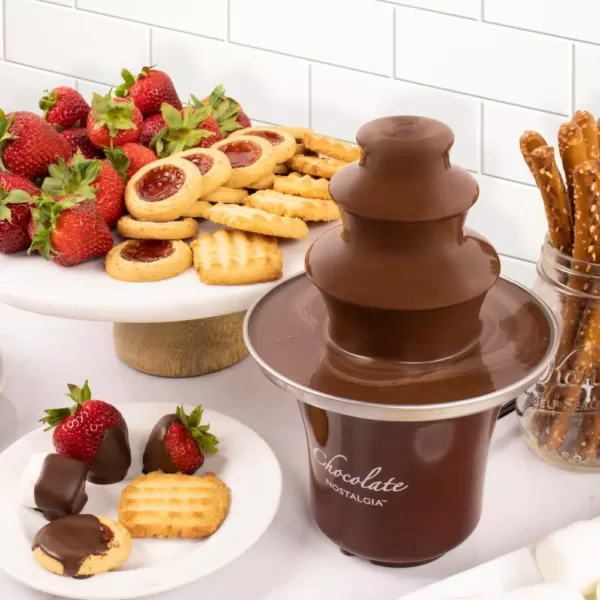 Nostalgia 3-Tier 0.5 lbs. Brown Chocolate Fondue Fountain