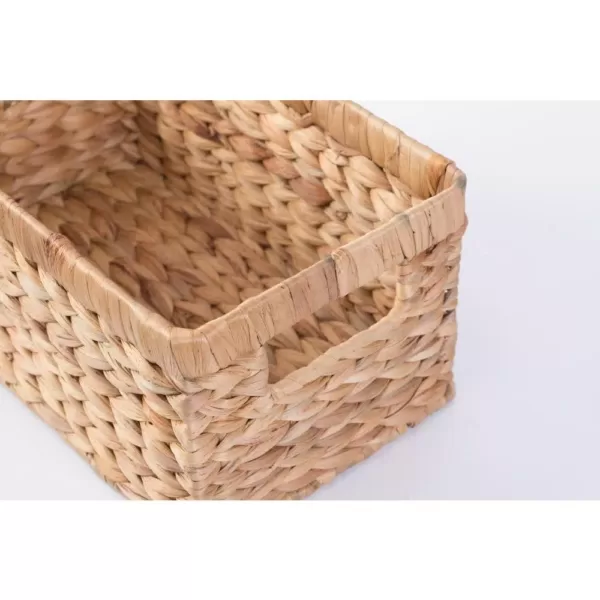 Vintiquewise Natural Water Hyacinth Rectangular Storage Bin Basket