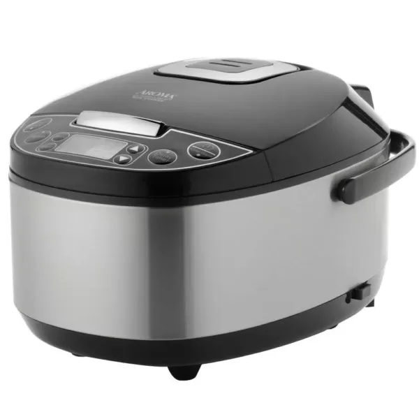 AROMA 12-Cup Brushed Stainless Steel Rice Cooker