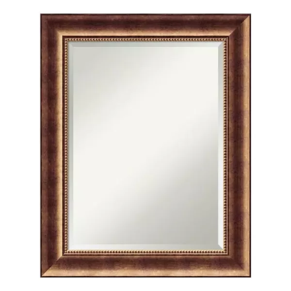 Amanti Art Manhattan 24 in. W x 30 in. H Framed Rectangular Beveled Edge Bathroom Vanity Mirror in Burnished Bronze