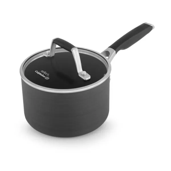 Calphalon Select 1.5 qt. Hard-Anodized Aluminum Nonstick Sauce Pan in Black with Glass Lid