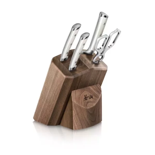 Cangshan S1 Series German Steel Forged 5-Piece Starter Knife Block Set in Walnut