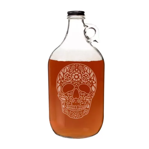 Cathy's Concepts 10.44 in. Sugar Skull 64 oz. Halloween Craft Beer Growler