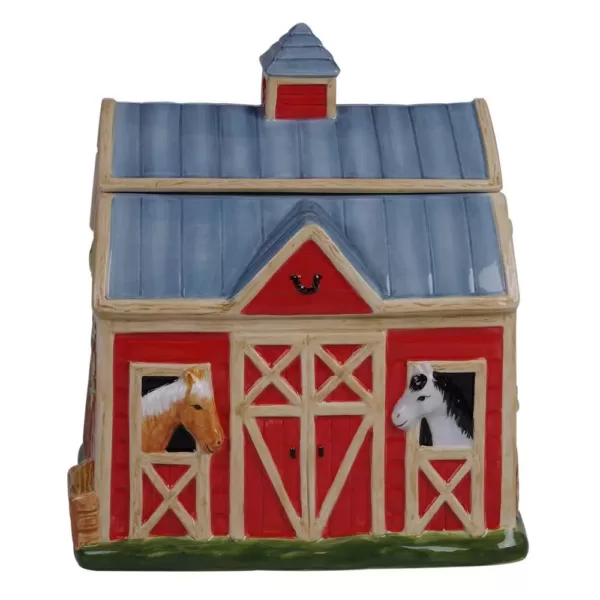 Certified International 128 oz. Multi-Colored Clover Farm 3-D Barn Cookie Jar