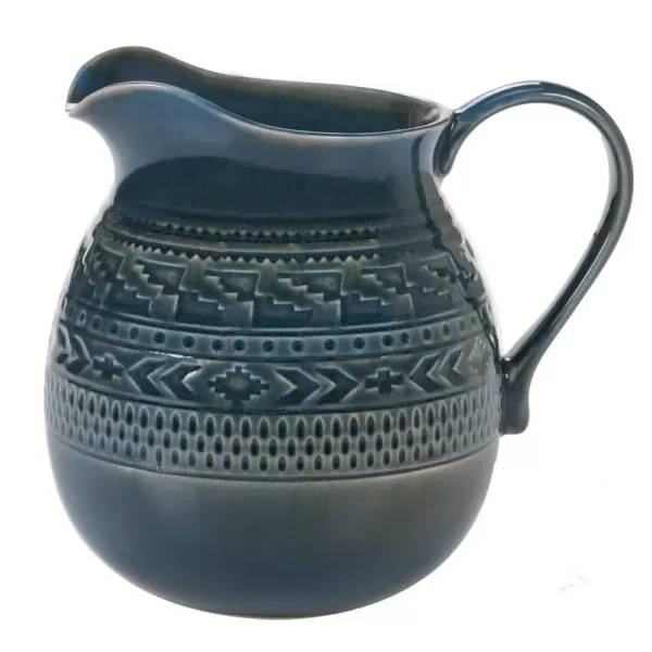 Certified International Multi-Colored 80 oz. Aztec Teal Pitcher