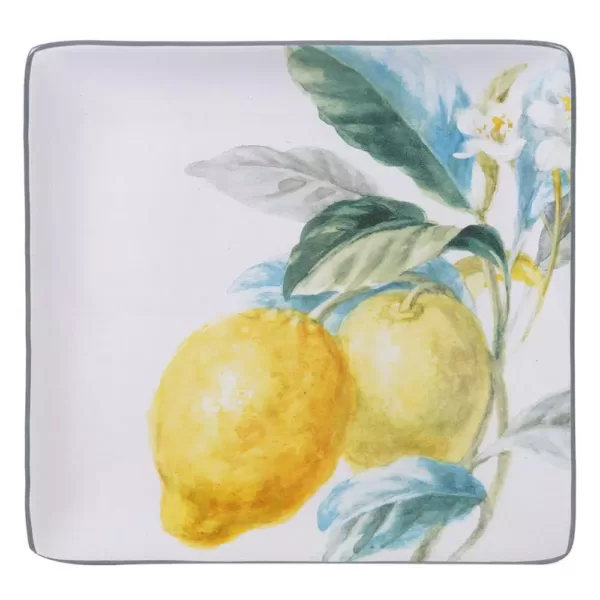 Certified International 12.25 in. Multi-Colored  Stoneware Citron Square Platter