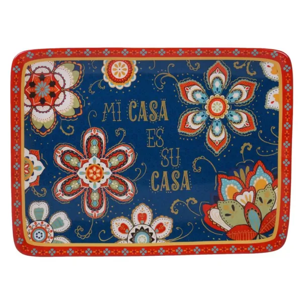 Certified International La Vida Multi-Colored 16 in. Earthenware Rectangular Platter