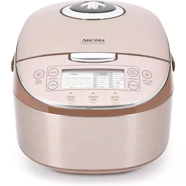 AROMA 4 Qt. Champagne Electric Multi-Cooker with Ceramic Pot